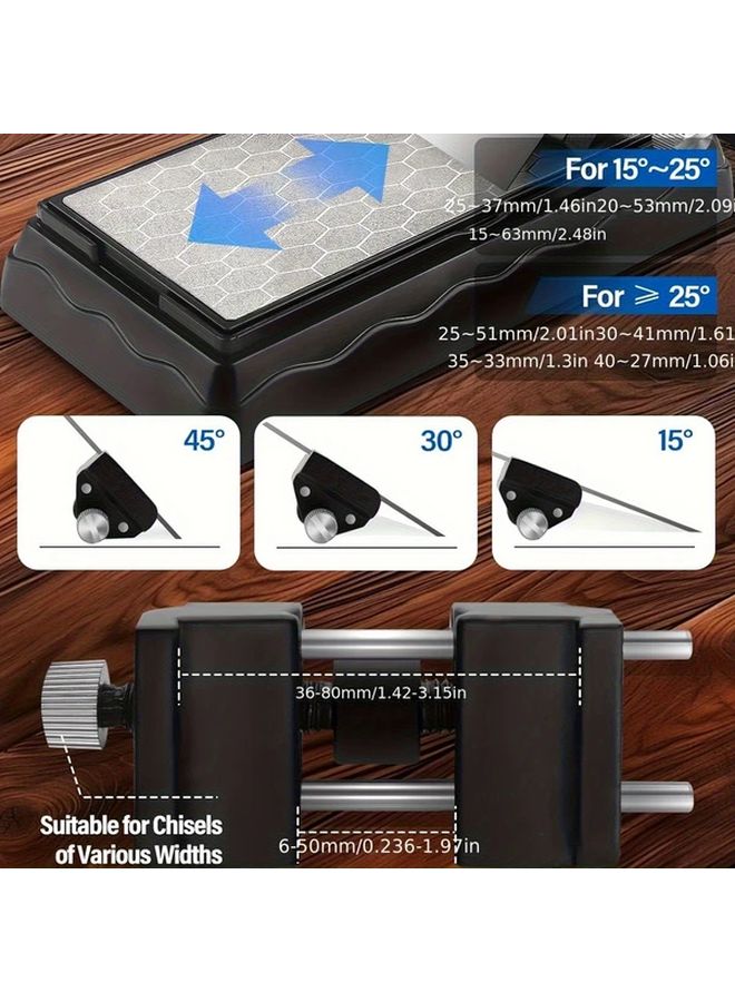Diamond Whetstone Set With Angler And Angle Clip Fine Coarse Sharpening Plate Non Slip Base - Image 3