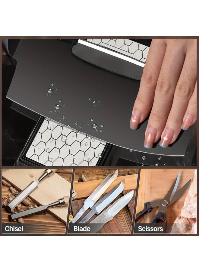 Diamond Whetstone Set With Angler And Angle Clip Fine Coarse Sharpening Plate Non Slip Base - Image 4