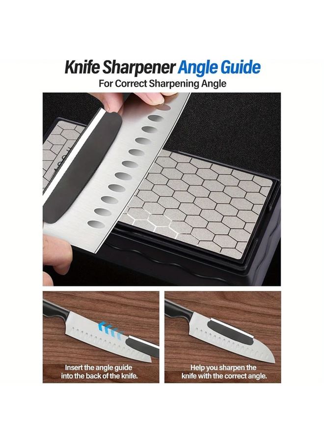Diamond Whetstone Set With Angler And Angle Clip Fine Coarse Sharpening Plate Non Slip Base - Image 5