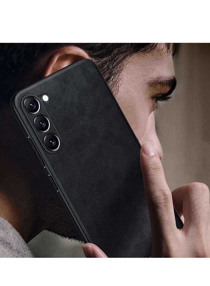 Aookay For Galaxy S24 Ultra Case Leather, Luxury Business Retro Premium PU Leather Phone Case, Shockproof Bumper Full Body Protective Cover Phone Cases for Samsung Galaxy S24 Ultra 5G 2024 - Black - Image 2