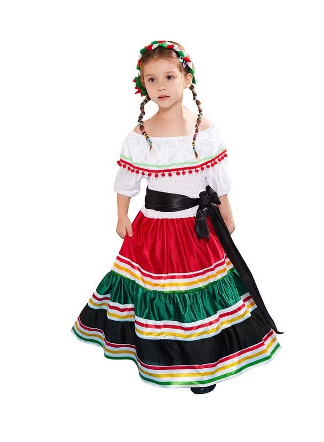 الأنشطة الجديدة في الحرم الجامعي اللعب فستان فتاة مكسيكية عرقية صغيرة فستان الحفلة فستان فتاة مكسيكية عرقية صغيرة فستان فتاة مكسيكية عرقية صغيرة - Image 1