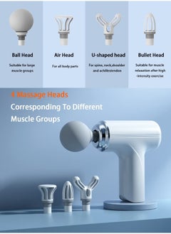 VOGMAX Mini Powerful Fascial Gun Deep Tissue Percussive Muscle Back Head Massager For Pain Relief With 4 Massage Heads 6 Massage Speeds  - Image 4