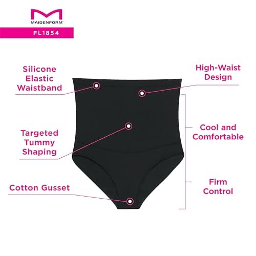 Maidenform شورتات تشكيل عالية الخصر للنساء من ميدنفورم FL1854، أسود، XX-Large US - Image 4