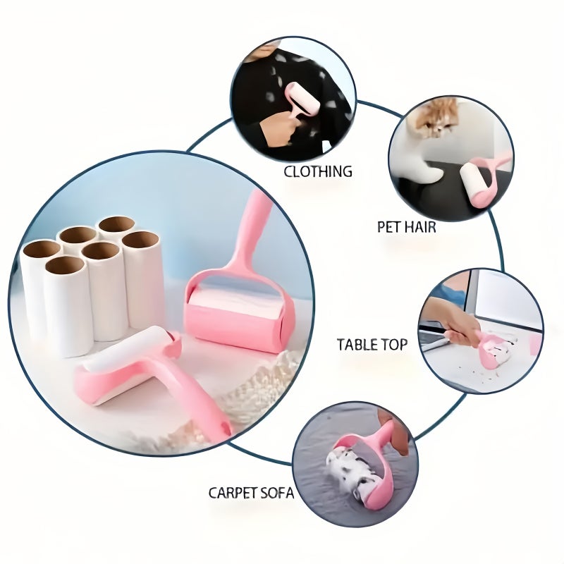 8 Pieces Lint Roller with 7 Refills for Clothes Carpets Car Seats - Image 3