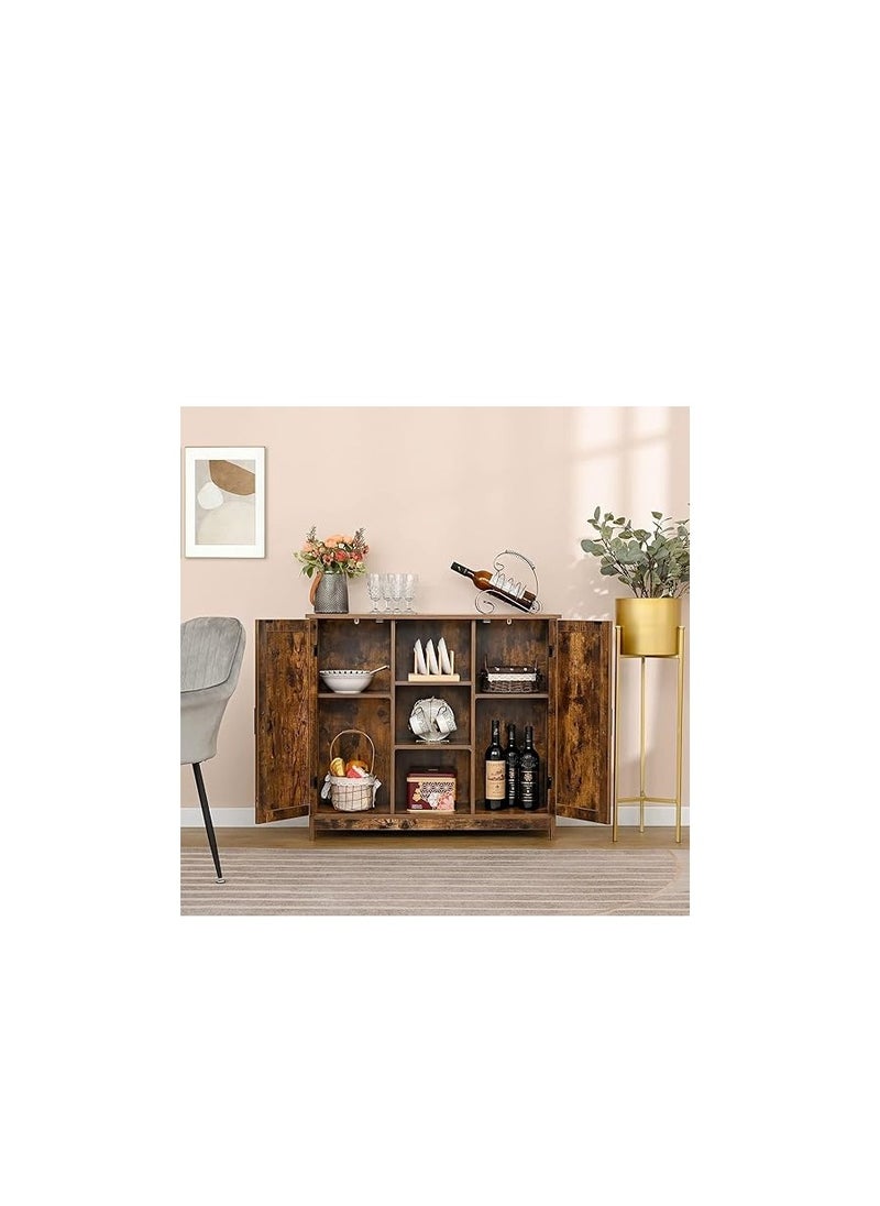 Royal Polar Storage Cabinet Coffee Bar Cabinet with Barn Door Sideboard with Open Compartment Buffet Cabinet for Kitchen Dining Living Room Entryway Storage Sideboard  - Image 1