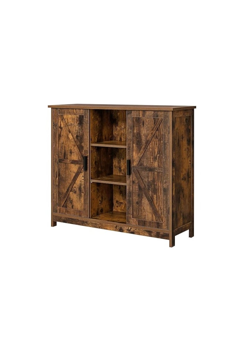 Royal Polar Storage Cabinet Coffee Bar Cabinet with Barn Door Sideboard with Open Compartment Buffet Cabinet for Kitchen Dining Living Room Entryway Storage Sideboard  - Image 2