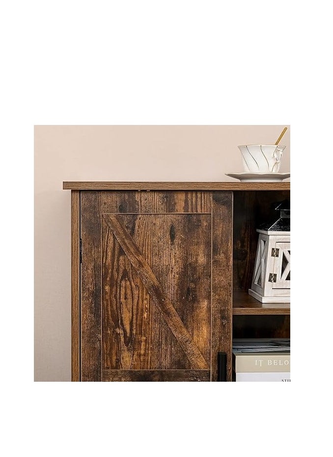 Royal Polar Storage Cabinet Coffee Bar Cabinet with Barn Door Sideboard with Open Compartment Buffet Cabinet for Kitchen Dining Living Room Entryway Storage Sideboard  - Image 4