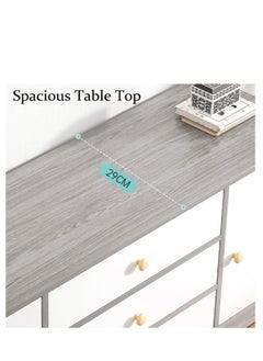 Golden Modren TV Stand Entertainment Center For TV Media Console Table, Farmhouse TV Stand with Storage Doors Three Drawers and Shelves, White,Grey TV Console Cabinet Furniture for Living Room  - Image 4