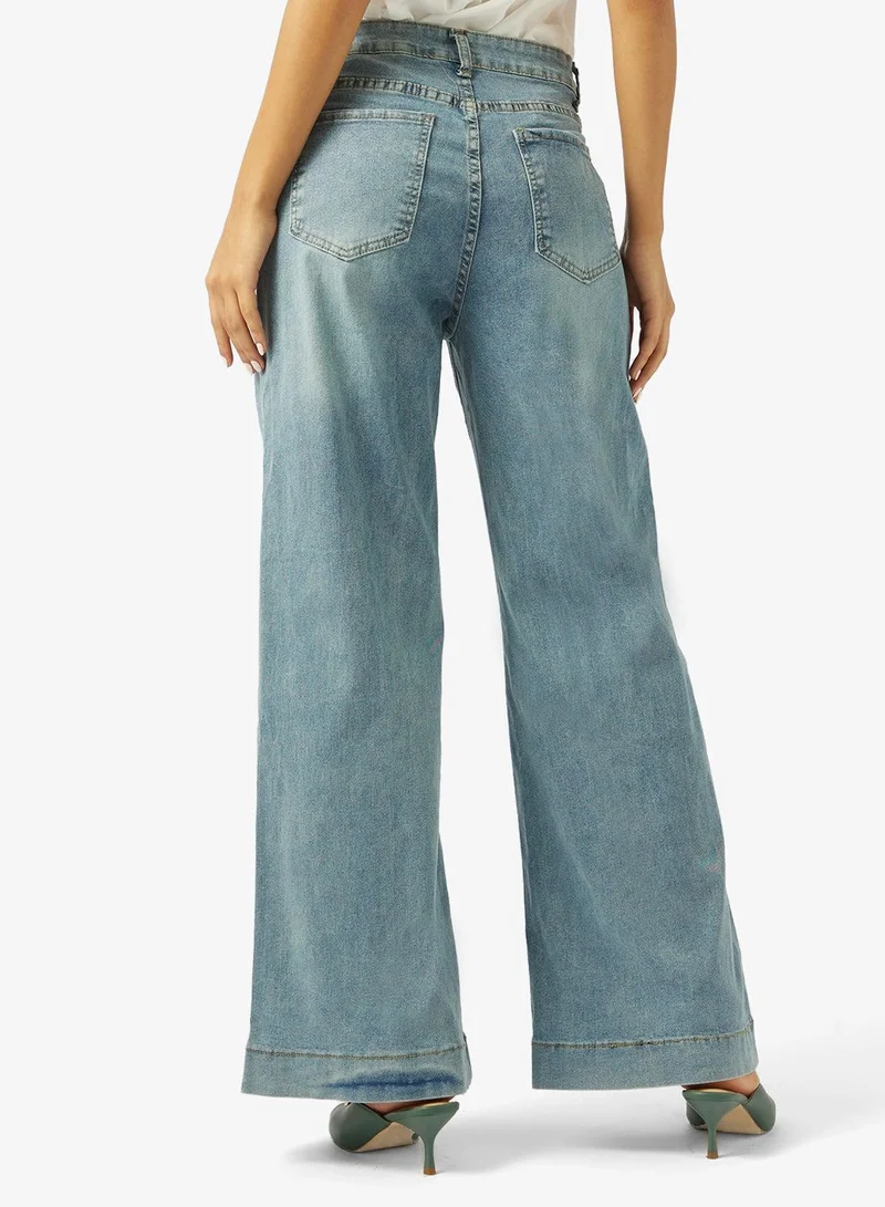 Ginger  High Rise Straight Fit Jeans for Women | Best Price UAE