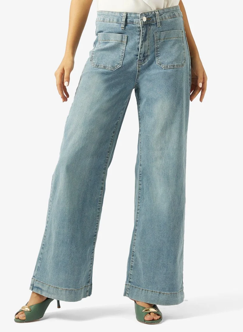 Ginger  High Rise Straight Fit Jeans for Women | Best Price UAE