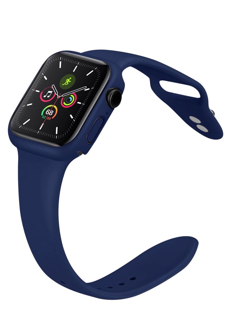 Silicone Watchbands 200mm Length with Protective Case Cover for Apple iWatch 7 41mm