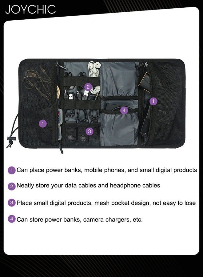 Joychic Travel Cable Organizer Bag Multifunction Dustproof Pouch Accessories Carry Case Portable Foldable Waterproof Storage Bag for Travel Outdoor  - Image 3