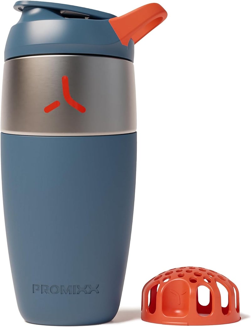 Promixx Pursuit Stainless Steel Shaker Bottle - 26oz Lightweight Metal Protein Mixer with Snap-Fit Agitator for Smooth Shakes - Leak-Proof Gym Shaker Cup for Fitness & Travel - Midnight Blue - Image 1