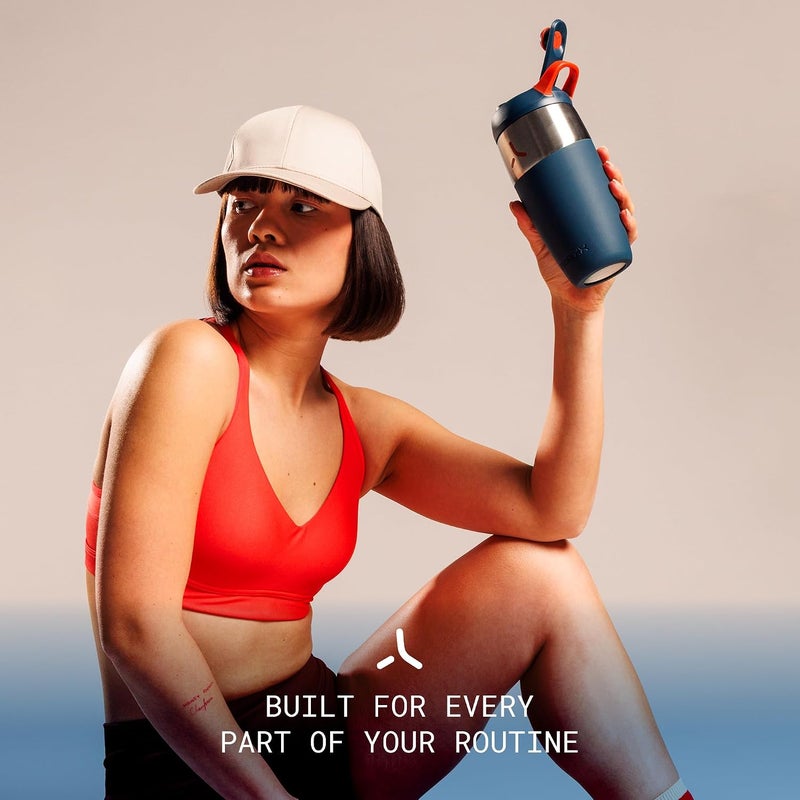 Promixx Pursuit Stainless Steel Shaker Bottle - 26oz Lightweight Metal Protein Mixer with Snap-Fit Agitator for Smooth Shakes - Leak-Proof Gym Shaker Cup for Fitness & Travel - Midnight Blue - Image 2