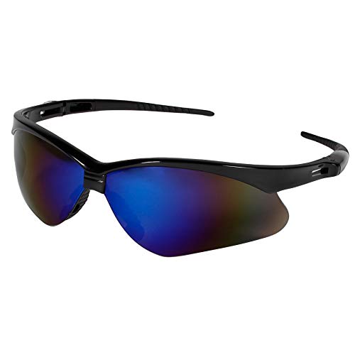 KleenGuard V30 Nemesis Safety Glasses / Sunglasses 14481 Black Frame, Blue Mirror Lens (6 Pair) - Image 2