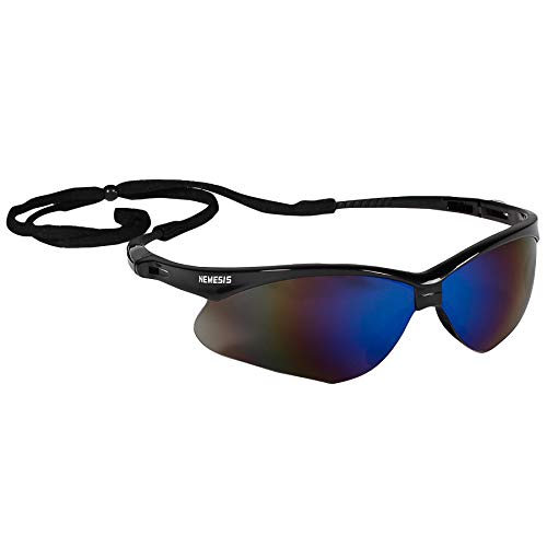 KleenGuard V30 Nemesis Safety Glasses / Sunglasses 14481 Black Frame, Blue Mirror Lens (6 Pair) - Image 3