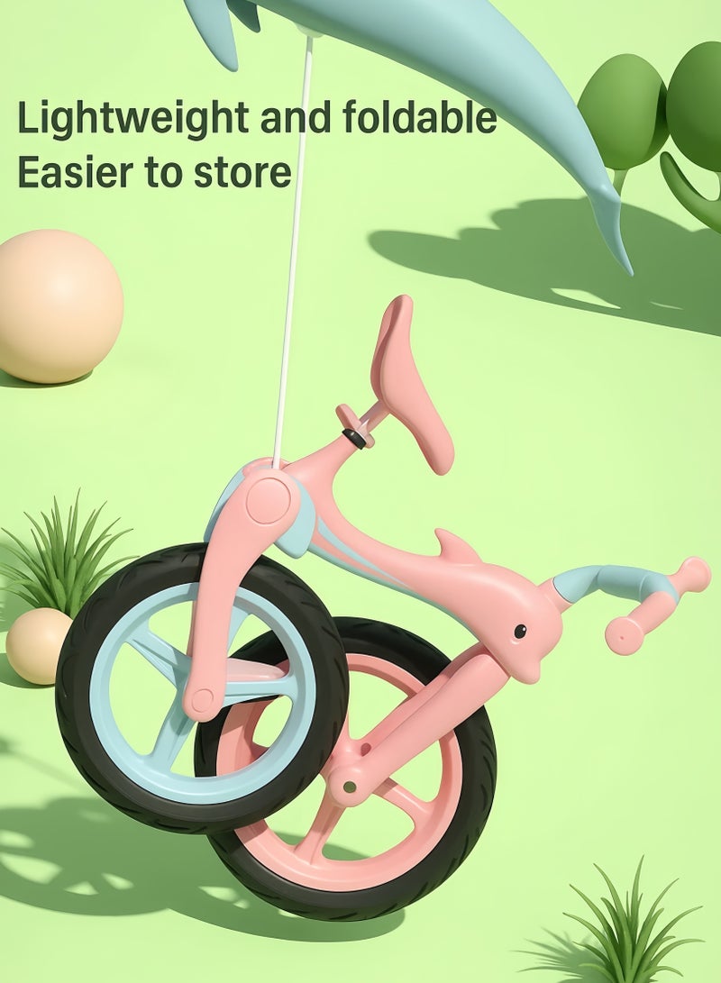 Kids Balance Bike for Ages 2 to 6 Lightweight Foldable No Pedal Walking Bike with Nylon Fiber Frame and Anti Slip Wear Resistant Tires  - Image 4