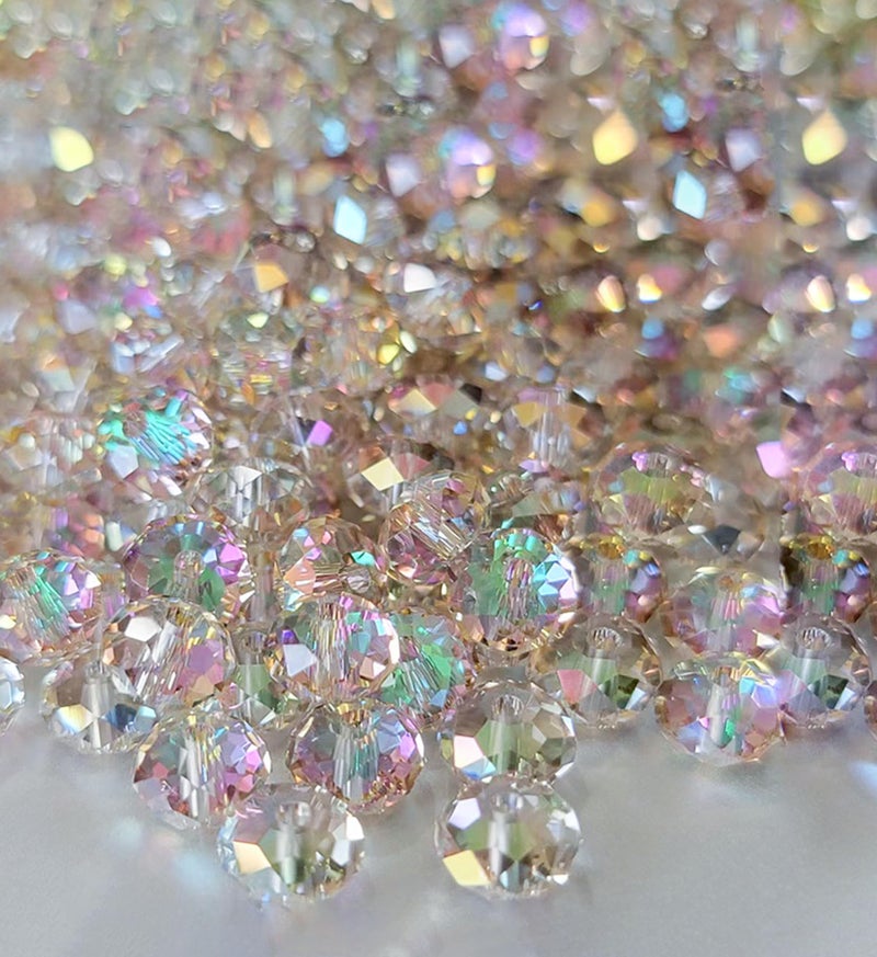 Laopottbeads 500Pcs 6mm Crystal Glass Beads for Jewelry Making Beads for Bracelets Necklace Pendants Making Supplies(Silver Champagne) - Image 1