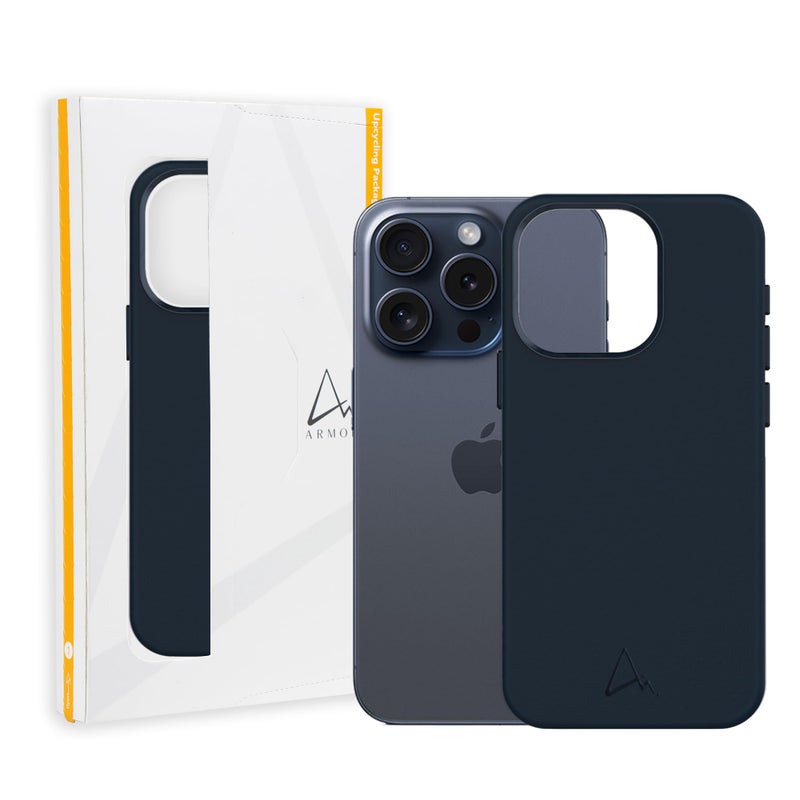 Armor Leather Magnetic Case for iPhone 15 Pro Max Marine Blue - Image 2