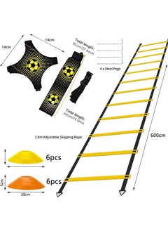 MVAQKLM  Football Speed Agility Training Set Agility Ladder 12 Sports Cones and Football Kick Trainer Football Training Equipment Footwork Drills for Kids and Adults  - Image 2