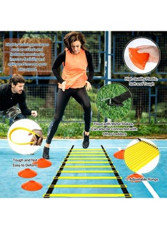 MVAQKLM  Football Speed Agility Training Set Agility Ladder 12 Sports Cones and Football Kick Trainer Football Training Equipment Footwork Drills for Kids and Adults  - Image 5