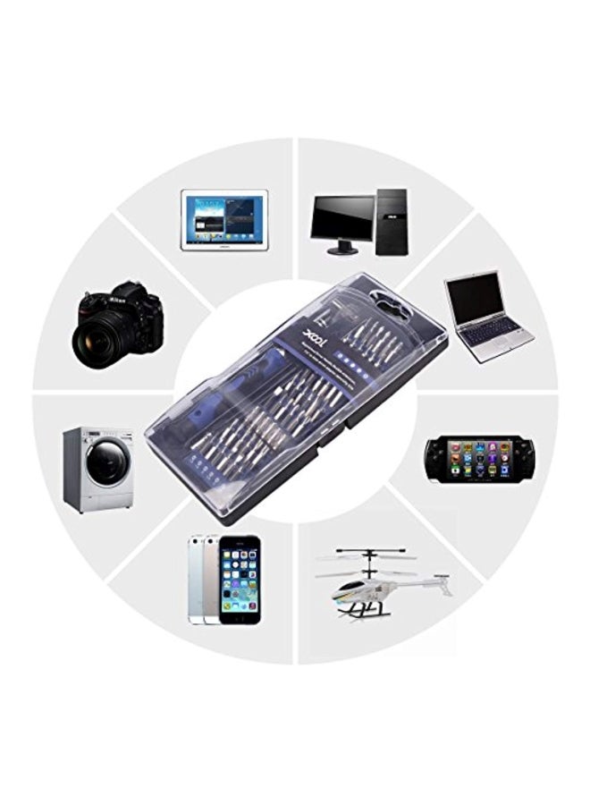 طقم مفكات براغي دقيقة من 80 قطعة فضي/ أزرق/ أسود 10.1 x 4.9 x 2.3بوصة - Image 4