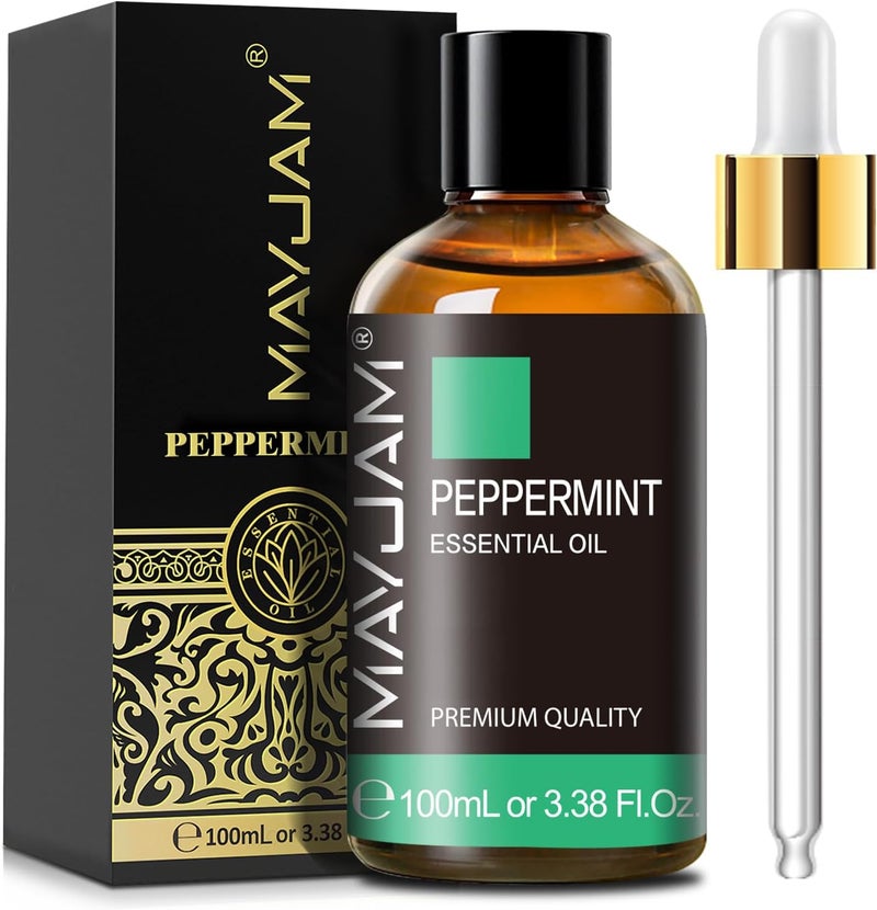 زيت النعناع العطري، زيوت عطرية نقية ممتازة من MAYJAM، 3.38 أونصة سائلة زيت النعناع للمبخرات صنع صابون الشموع، مثالي للاستخدام المنزلي المكتبي السيارة اليوجا - Image 1