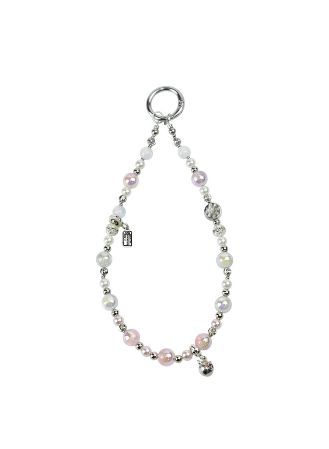 NIBEMINENT Super Cute Beaded Phone Charm – Trendy Phone Chain Wrist Strap, Shining Beads Chain Lanyard for Cell Phone