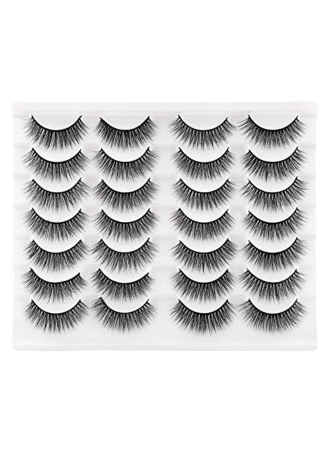Newcally - Lashes False Eyelashes Natural Fluffy Light Volume Faux Mink Lashes 14 Pairs Pack - Image 1