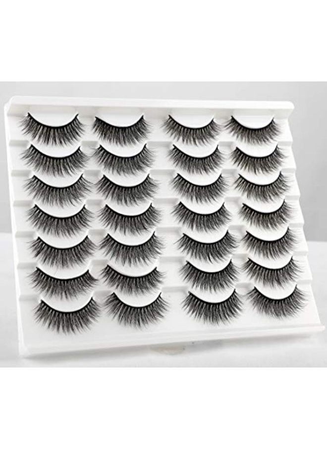 Newcally - Lashes False Eyelashes Natural Fluffy Light Volume Faux Mink Lashes 14 Pairs Pack - Image 1