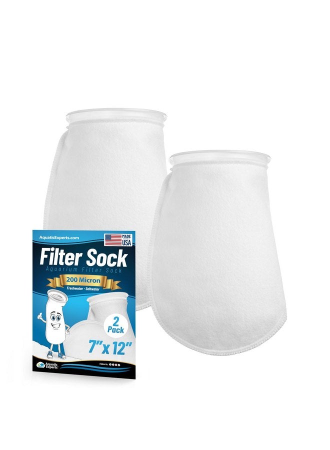 Aquatic Experts 7 inch Ring Filter Socks 200 Micron, Filter Socks for Saltwater Aquarium, Sump Filter Sock, Felt Aquarium Socks, Reef Filter Sock (2 Pack, 7" x 12") - Image 1