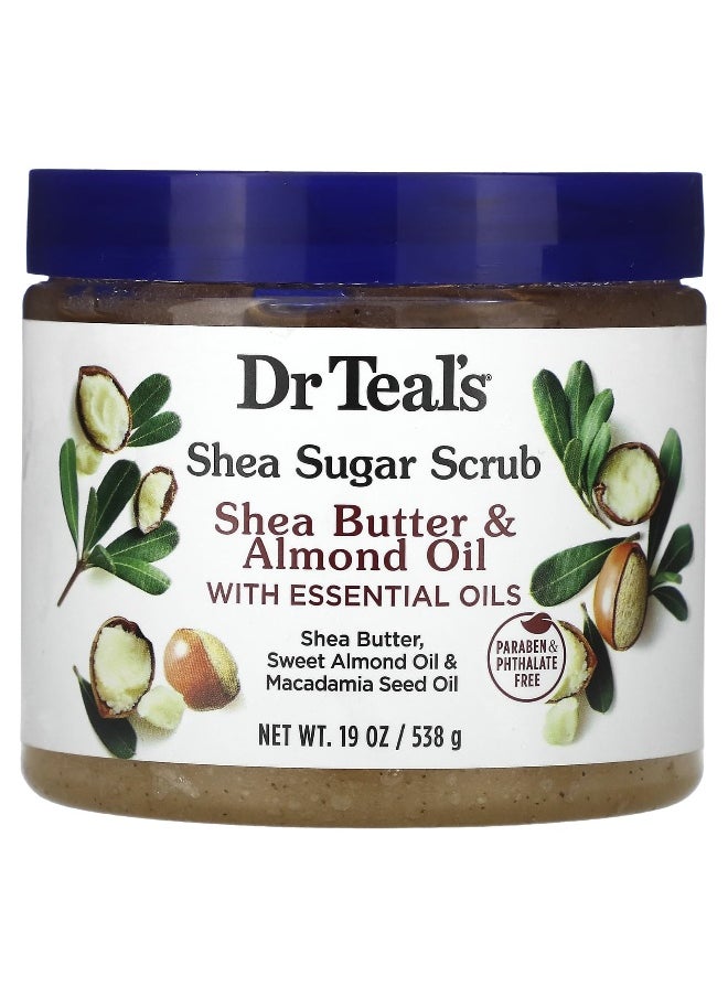 Dr. Teals Dr. Teal's, Shea Sugar Scrub, Shea Butter & Almond Oil with Essential Oils, 19 oz (538 g)  - Image 1
