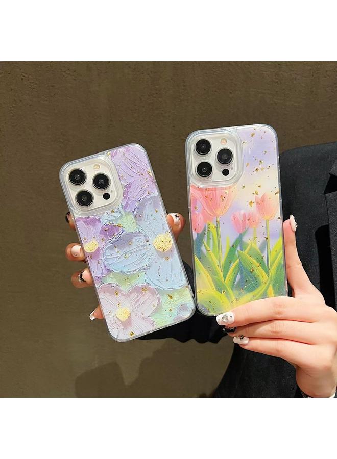 اس-توب جراب لهاتف iPhone 15 Plus مصنوع من مادة TPU الإيبوكسي المطلية بالزيت برقائق ذهبية - Image 4