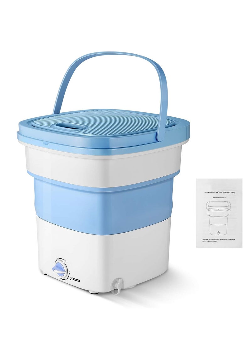 ELTRAZONE - Compact 1.8 kg Portable Folding Washing Machine – 135W Lightweight, Space-Saving Design, White/Blue - Image 1