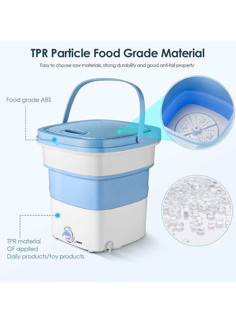 ELTRAZONE - Compact 1.8 kg Portable Folding Washing Machine – 135W Lightweight, Space-Saving Design, White/Blue - Image 1