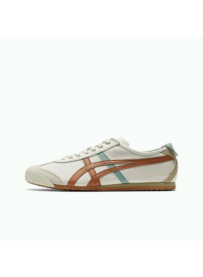 تايجر Onitsuka Tiger Mexico 66 Cream with Brown and Teal Accents Leather Sneakers Size38