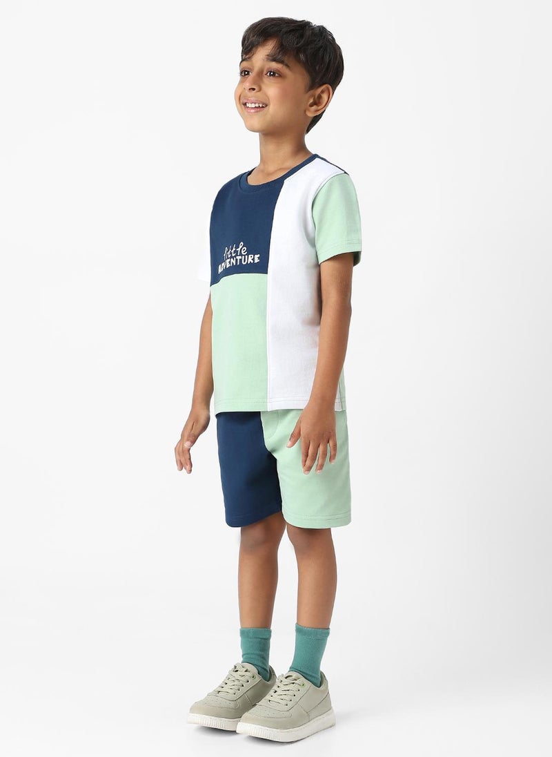 Nautinati Boys' Colourblock Combo Set of T-shirt and Shorts - Image 2