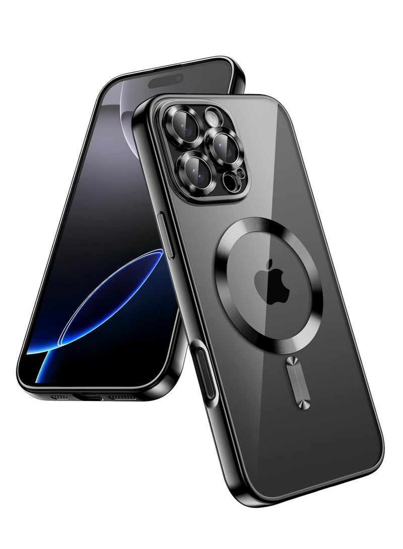 DUSALA Soft Clear Case for iPhone 16 Pro Max 6.9-Inch, Camera Lens Full Protection Compatible with MagSafe Wireless Charging Shockproof Electroplated TPU Phone Cover  Black - Image 1