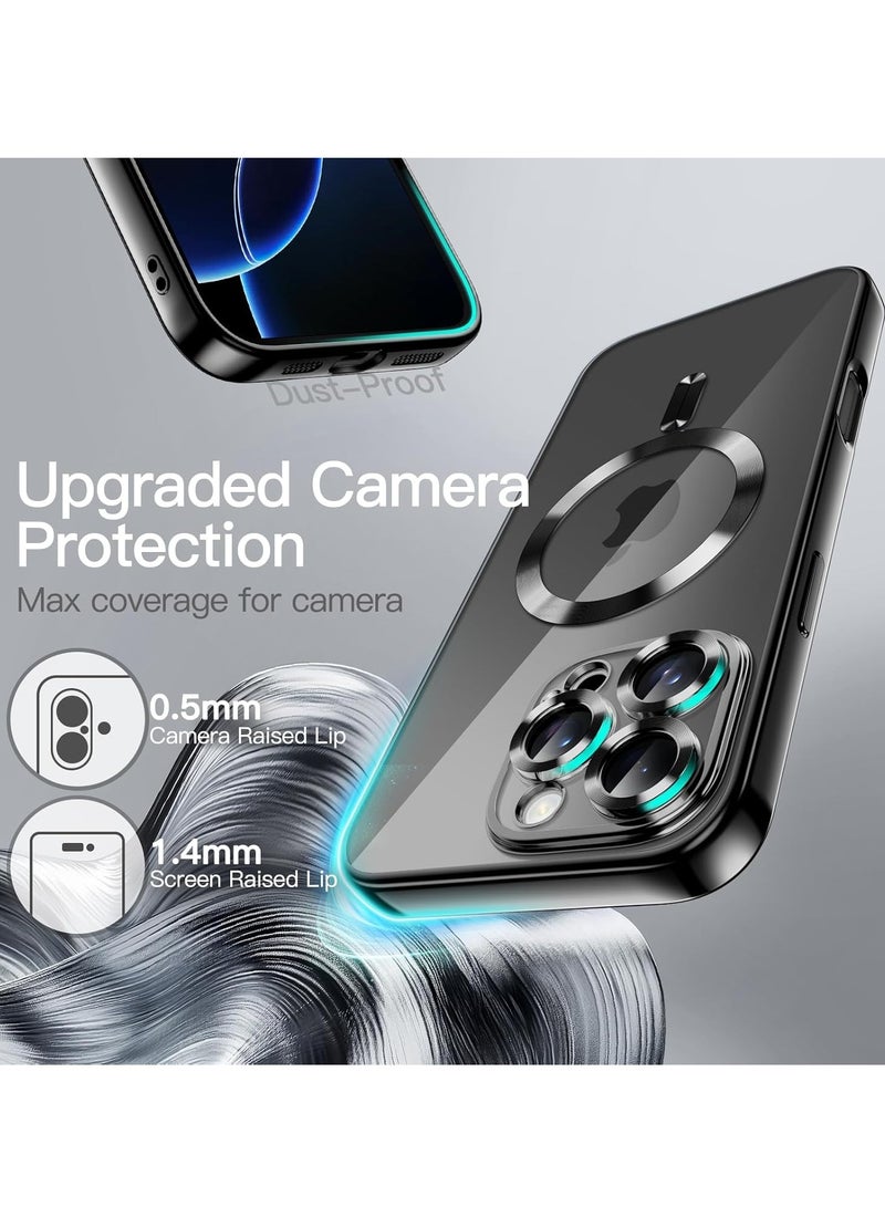 DUSALA Soft Clear Case for iPhone 16 Pro Max 6.9-Inch, Camera Lens Full Protection Compatible with MagSafe Wireless Charging Shockproof Electroplated TPU Phone Cover  Black - Image 5