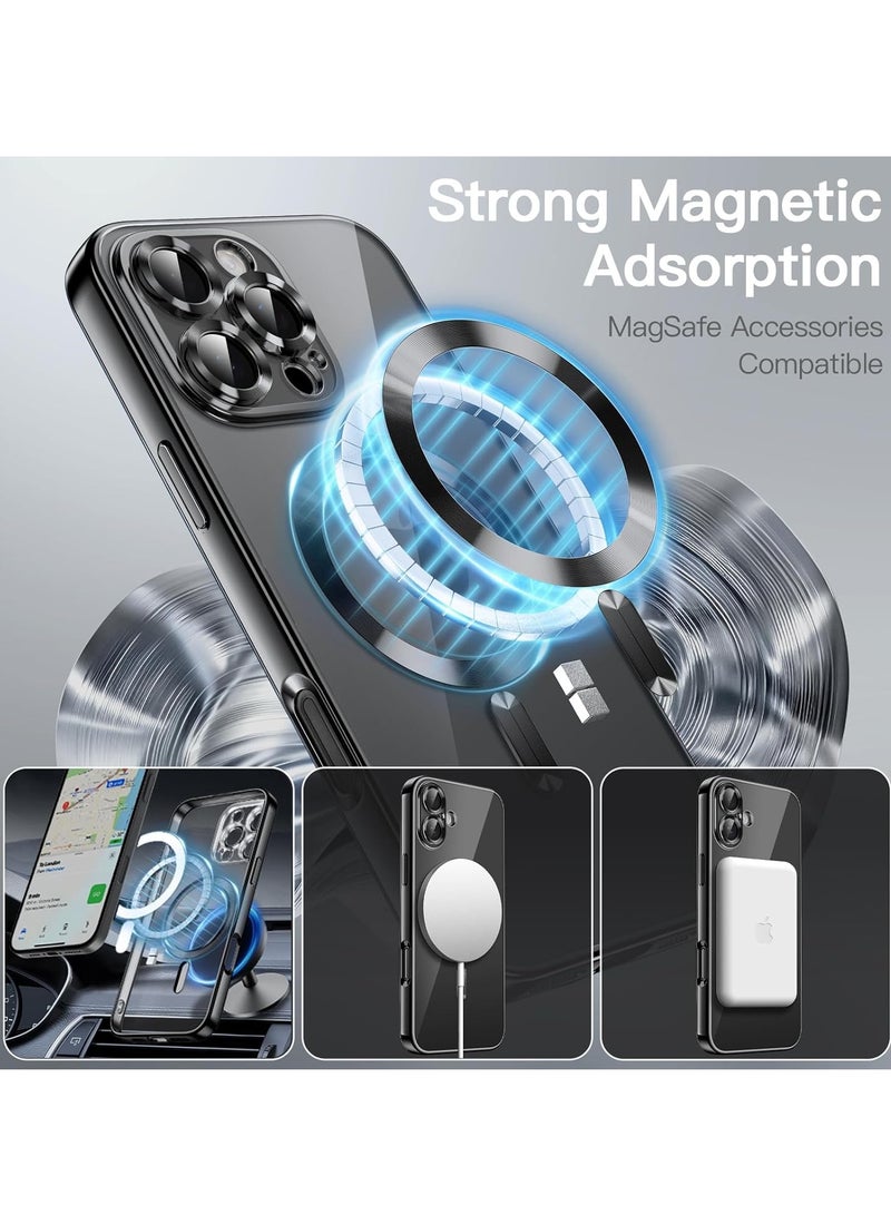 DUSALA Soft Clear Case for iPhone 16 Pro Max 6.9-Inch, Camera Lens Full Protection Compatible with MagSafe Wireless Charging Shockproof Electroplated TPU Phone Cover  Black - Image 4