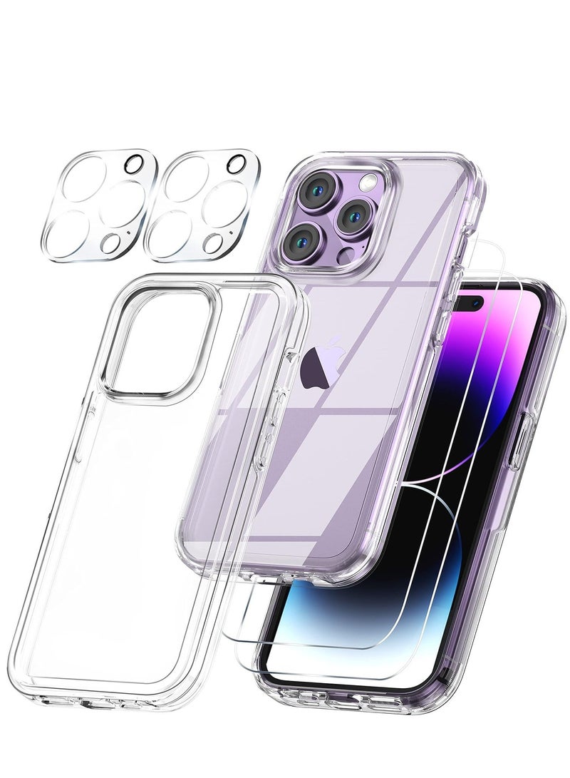 MUNTAQI 5 in 1 Magnetic Case for iPhone 14 Pro Max 6.7-Inch with 2-Pack Tempered Glass Screen Protector and Camera Lens Protector, Compatible with MagSafe, Shockproof Phone Cover - Image 1