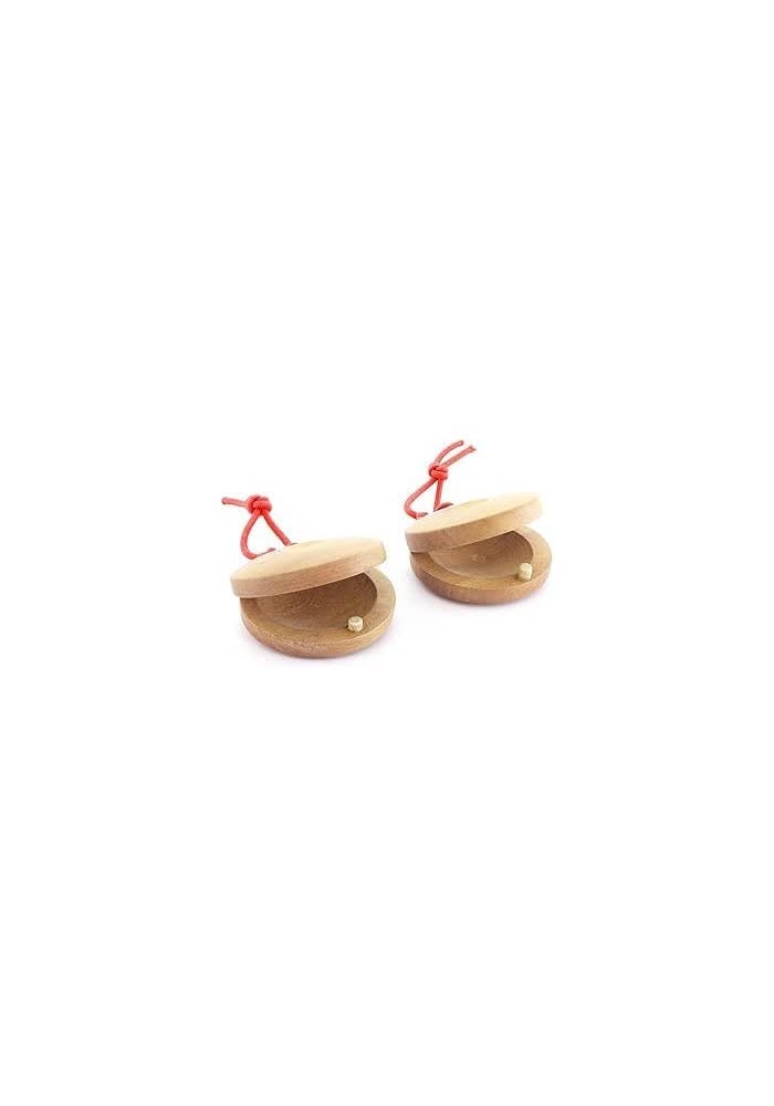 MegArya Wooden Castanets - Finger Clackers Clappers - Two Pairs (4 Shells) - Image 1