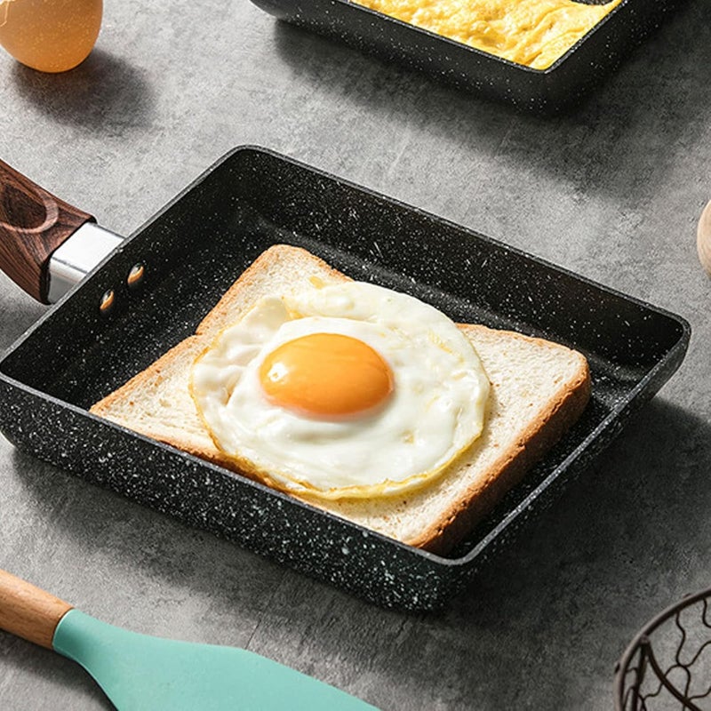 Aluminum Tamagoyaki Pan, Nonstick Omelette Pan, Wide Heating Bottom and Shaped Wall, with Phenolic Plastic Handle, Square Frying Skillet, for Eggs, Omelets, Sandwiches (L) - Image 2