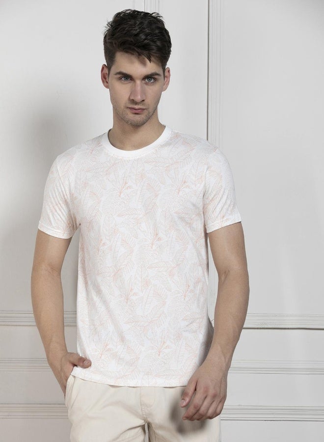 دينيس لينغو تيشيرت قطن بقصة عادية ورقبة دائرية بلون الصدأ - Image 1