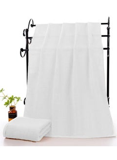 MAXQON Pack Of 2 - Beach Towel - 100% Cotton 600 GSM Over Sized (90x180cm), Highly Absorbent Bath Sheet For Pool, Beach, Fitness, Sports, Yoga, Color-White  - Image 2