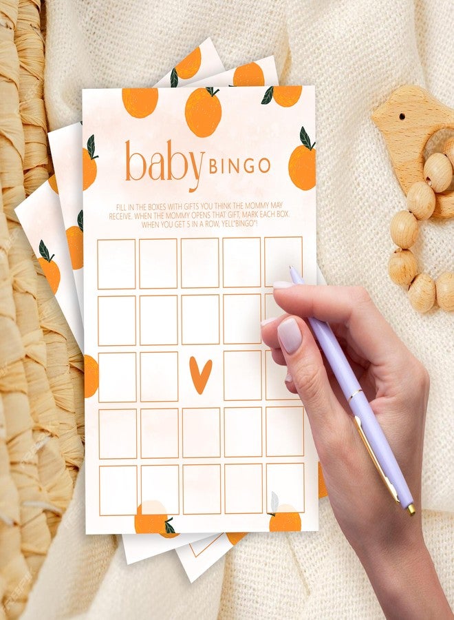 ISOVF Orange Theme Baby Shower Games - Baby Bingo Game - Gender Reveal Party Games - A Little Cutie is on The Way Gender Neutral Party and Supplies-(K03) - Image 2