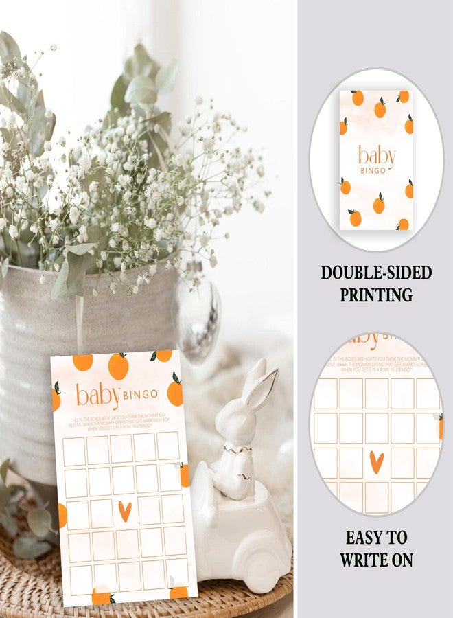 ISOVF Orange Theme Baby Shower Games - Baby Bingo Game - Gender Reveal Party Games - A Little Cutie is on The Way Gender Neutral Party and Supplies-(K03) - Image 3