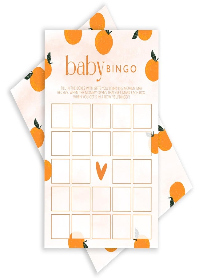 ISOVF Orange Theme Baby Shower Games - Baby Bingo Game - Gender Reveal Party Games - A Little Cutie is on The Way Gender Neutral Party and Supplies-(K03) - Image 1