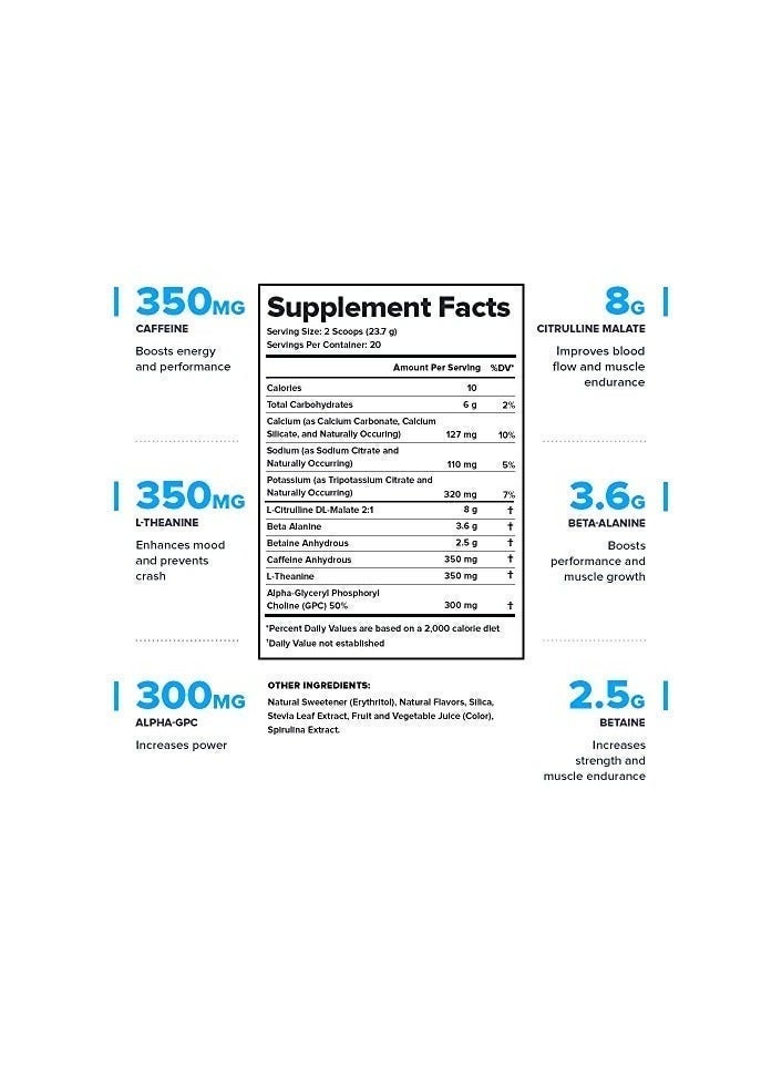 Legion Athletics Pulse Pre Workout For Boosts Strength, Endurance & Focus, with 8g of Citrulline Malate, 3.6 g of Beta-Alanine, 20 Servings 492 grams/17.2Oz/1.08Lbs- grape Flavor - Image 2