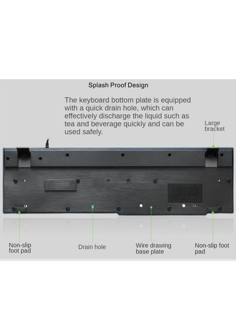 GTX-300 Colorful Backlight USB Wired Keyboard Gaming Keyboard and Mouse Set-English - Image 4